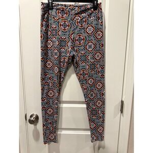 LuLaRoe Disney Mickey Mouse Rainbow Kaleidoscope Leggings Tall & Curvy Gray